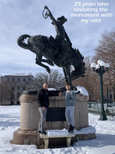 The Buckaroo bronze statue after Phimister Proctor featuring cowboy on horse