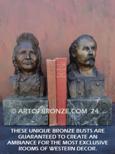 Buffalo Bill William Cody bronze bust statue of legendary showman with famous mustache