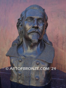 Buffalo Bill William Cody bronze bust statue of legendary showman with famous mustache