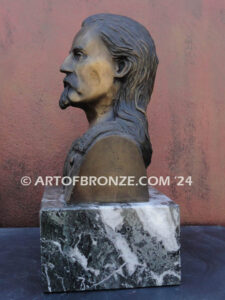 Buffalo Bill William Cody bronze bust statue of legendary showman with famous mustache