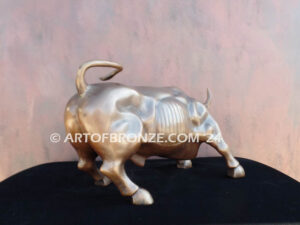 Bull Market Wall Street charging bull bronze sculpture