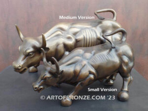 Bull Market Wall Street charging bull bronze sculpture