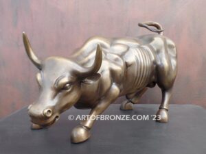 Bull Market Wall Street charging bull bronze sculpture