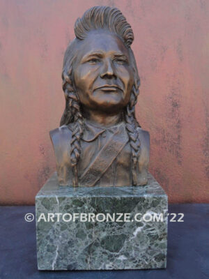 Chief Joseph bronze statue bust of famous Nez Perce Native American Indian