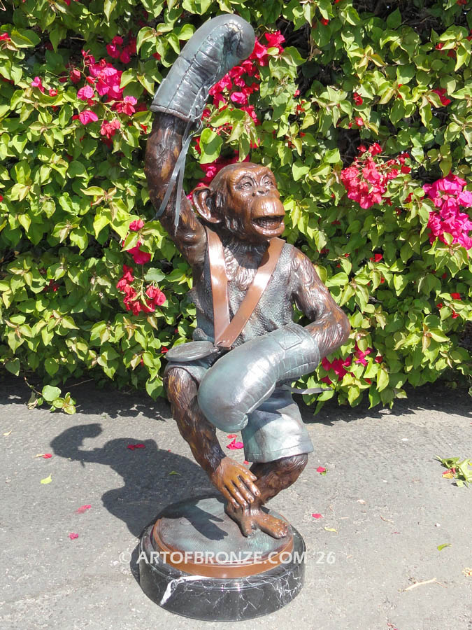 Chimp Golden Gloves special edition, gallery quality chimpanzee dressed in boxing gloves and clothing