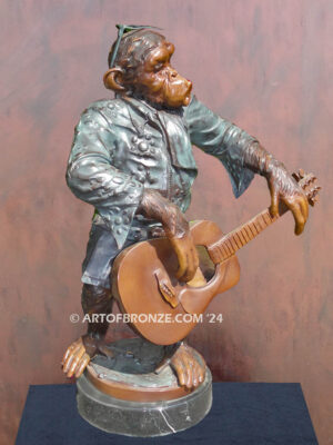 Chimp Musical Flamenco gallery quality chimpanzee playing flamenco guitar