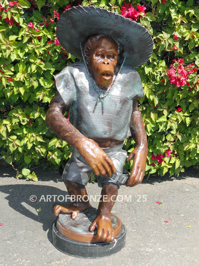 Chimp Outlaw gallery quality chimpanzee dressed in cowboy outfit with bullet belt and sombrero