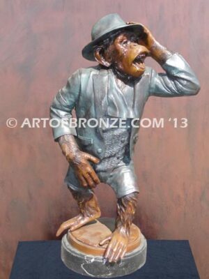 Chimp Musical Violin special edition, gallery quality chimpanzee standing on foot holding violin