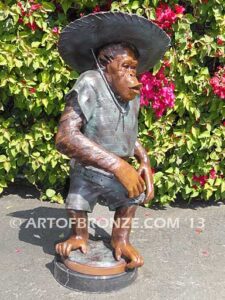 Chimp Outlaw gallery quality chimpanzee dressed in cowboy outfit with bullet belt and sombrero