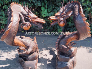 Chinese dragons, loong, long or lung special edition, monumental outdoor dragon holding pearl