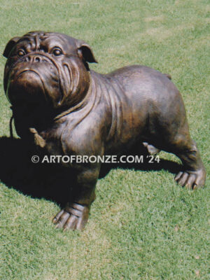 Chopper gallery quality custom bronze sculpted statue of 4 ft. long bulldog