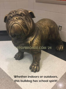 Chopper gallery quality custom bronze sculpted statue of 4 ft. long bulldog