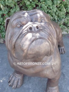 Chopper gallery quality custom bronze sculpted statue of 4 ft. long bulldog