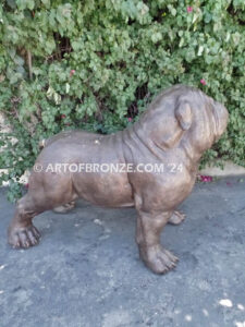 Chopper gallery quality custom bronze sculpted statue of 4 ft. long bulldog