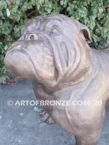 Chopper gallery quality custom bronze sculpted statue of 4 ft. long bulldog