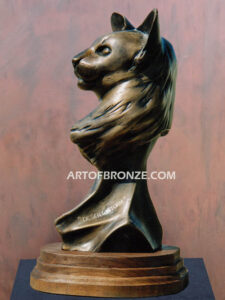 Desert Storm gallery quality bronze custom sculpted beloved pet cat