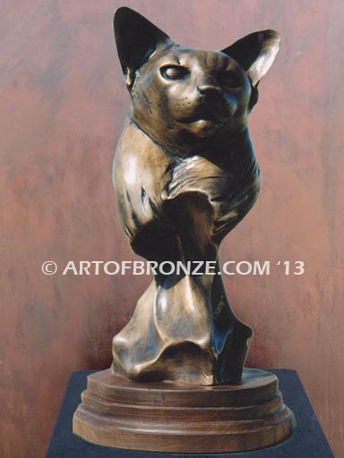 Desert Storm gallery quality bronze custom sculpted beloved pet cat