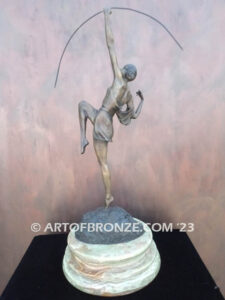 Diana The Huntress indoor bronze sculpture roman goddess of wild animals and the hunt