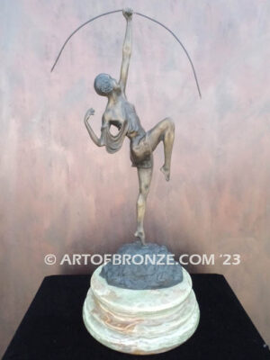 Diana The Huntress indoor bronze sculpture roman goddess of wild animals and the hunt