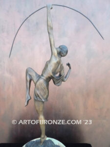 Diana The Huntress indoor bronze sculpture roman goddess of wild animals and the hunt