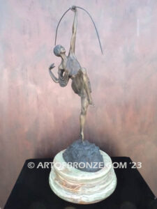 Diana The Huntress indoor bronze sculpture roman goddess of wild animals and the hunt