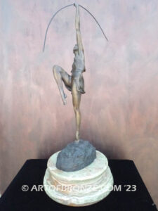 Diana The Huntress indoor bronze sculpture roman goddess of wild animals and the hunt