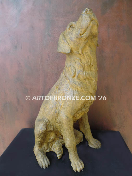 Forever Loyal gallery quality sitting dog bronze sculpture