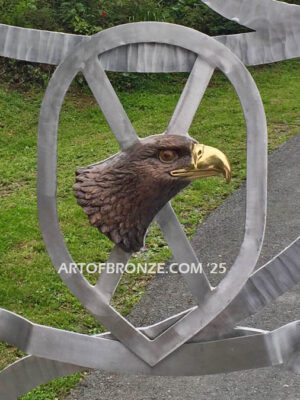 Freedom of the Sky beautiful bronze bald eagle bust sculpture with