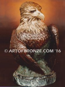 Limited edition bronze eagle sculpture for private collector or corporate collection