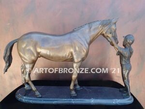 Future Medal Winners gift award sculpture attached to marble base for hunter jumpers