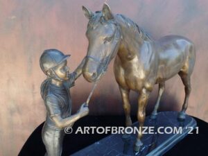 Future Medal Winners gift award sculpture attached to marble base for hunter jumpers