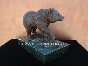 Grizzly Bear Walking special edition, gallery quality walking bear on bronze base