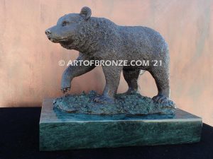 Grizzly Bear Walking special edition, gallery quality walking bear on bronze base