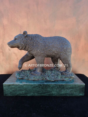 Grizzly Bear Walking special edition, gallery quality walking bear on bronze base