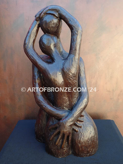 Hearts Desire two contemporary human sculptural bronze artworks