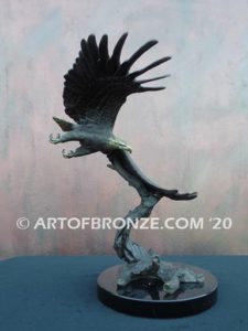 Limited edition bronze eagle sculpture for private collector or corporate collection