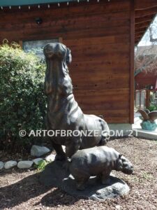 Hippo & Calf outdoor heroic bronze African hippo statue for outdoor display