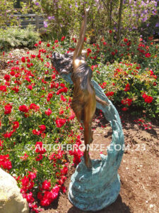 Inspirare bronze sculpture of exotic woman reaching to the heavens for private gallery or public display