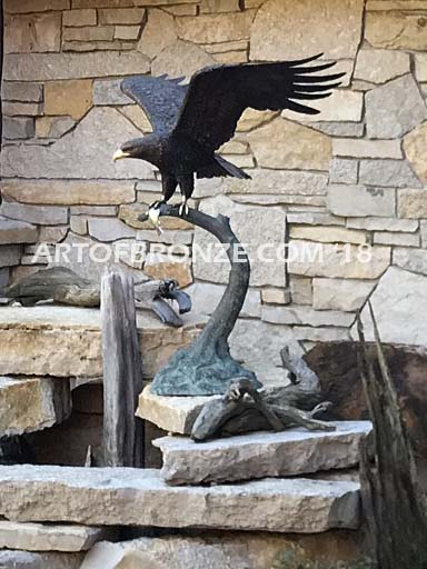Lake Rights bronze sculpture of eagle monument for public art