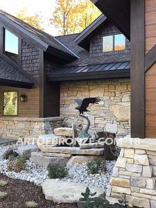 Lake Rights bronze sculpture of eagle monument for public art