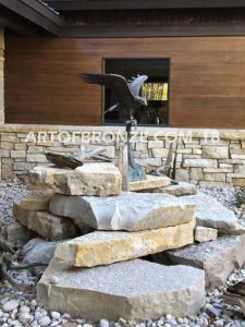 Lake Rights bronze sculpture of eagle monument for public art