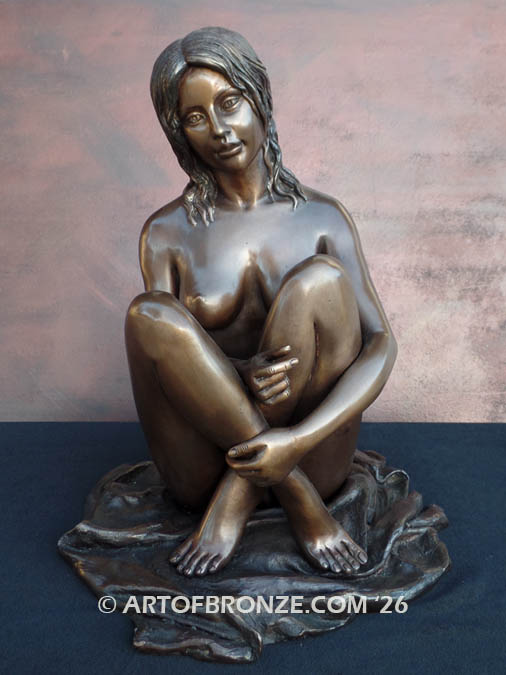 Le Beau Ideal beautiful seated female woman contemporary bronze sculpture