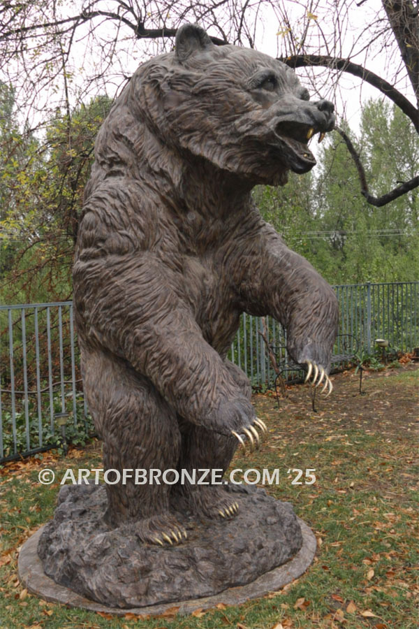 Legend & Myth bronze sculpture grizzly bear, black bear and brown bear mascot for school, university or zoo