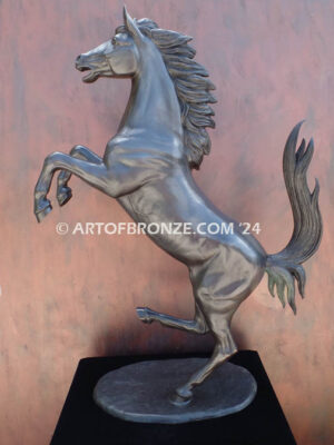 Legendary Spirit bronze statue of rampant horse inspired after Ferrari symbol
