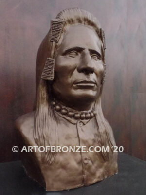 Little Brave bronze statue bust of George Armstrong Custer’s scout