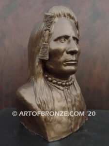Little Brave bronze statue bust of George Armstrong Custer’s scout