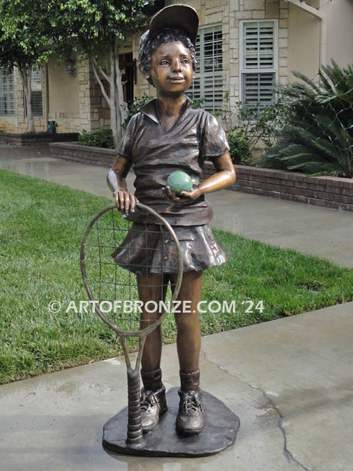 Love of the Game sculpture of USTA junior tennis player