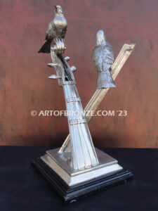 Limited edition bronze sculpture nightingale birds singing artwork
