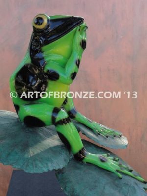 Love is in the Air frogs, toads and amphibians custom cast bronze foundry artworks