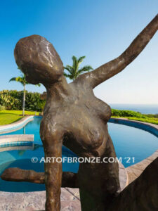 Lover Spirit bronze statue of modern/abstract dancing couple for private gallery or public display